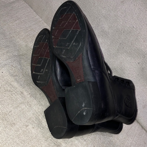 Ariat Men's size 9 wide Black laced Leather heritage kiltie Boots style 32501 - Picture 5 of 16